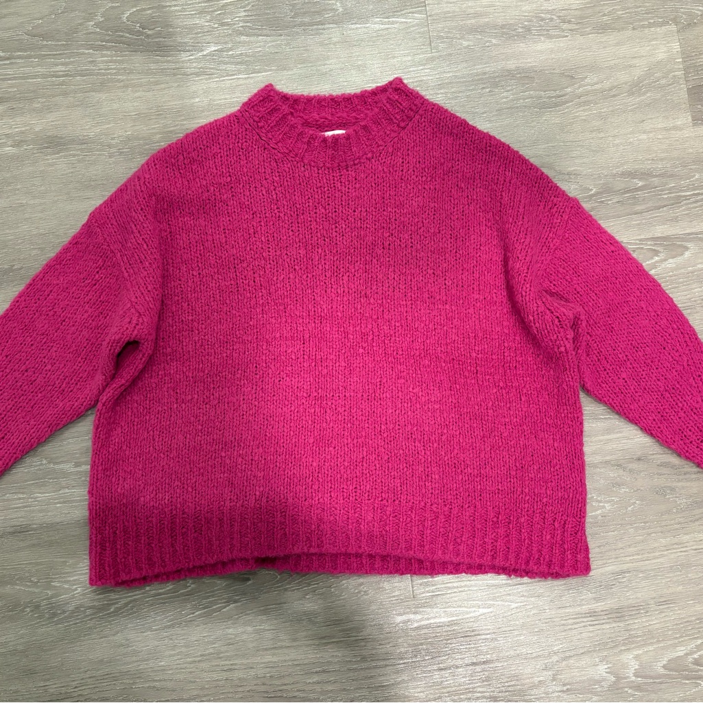 Isabel Marant Pink Knitted Crew Neck Sweater With Bold Style